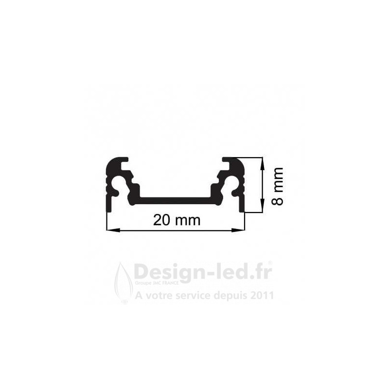 Profilé aluminium anodisé 2M pour ruban led plat miidex24 9831 Pr