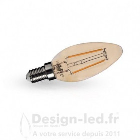 Ampoule E14 led filament flamme golden 2w 2700k