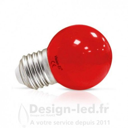 Ampoule LED E27 Couleur Bulb G45 1W Rouge, miidex 76182 Miidex Lighting 2,60 € Ampoule LED E27