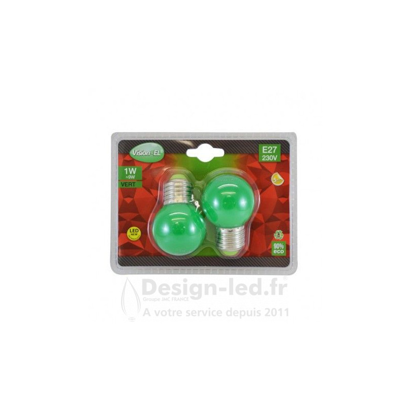 https://design-led.fr/ Ampoule E27 led G45 1w vert pack x2 4,70 € 3,29 € -30%