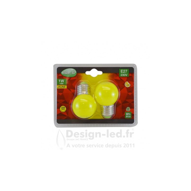 https://design-led.fr/ Ampoule E27 led G45 1w jaune pack x2 4,60 € 2,30 € -50% 76202