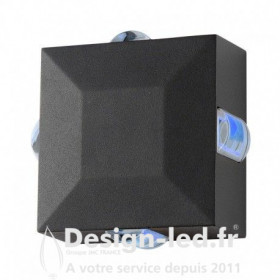 Applique Murale Carré LED 6W Bleu Gris Anthracite IP54, vision el 67806 promo