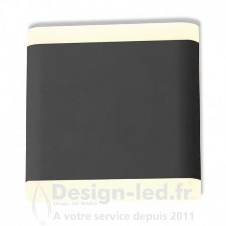 APPLIQUE MURALE LED 6 W CARRE 4000K GRIS ANTHRACITE IP54, miidex 67765 promo 66,30 € -50%