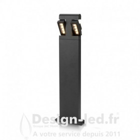 Potelet Rectangulaire LED Diffuseur orientable 4000K 8W IP54, miidex 67794