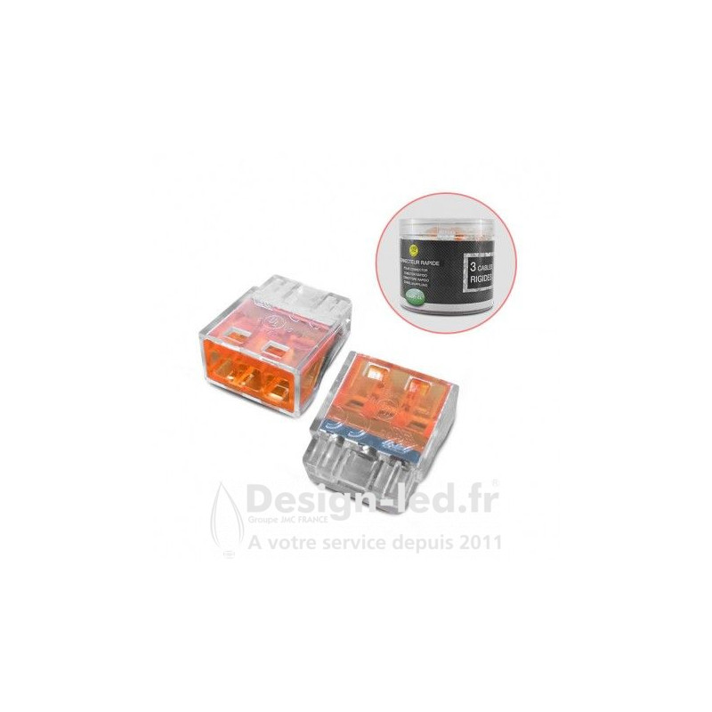 https://design-led.fr/ Connecteur rapides 3 fils rigides 100pcs 24A 250V max 23,40 € 23,40 € 72230