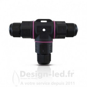 Connecteur Étanche Forme T IP68 250V Noir 3 Fils, miidex 7211