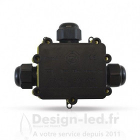 Miidex Lighting - Connecteur Étanche IP68 450V Noir 3 Fils - Réf