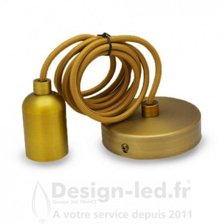 Suspension métal E27, cylindre rond mat marron bronze, & câble de 2ml, vision el 5013 promo 22,10 € -50%