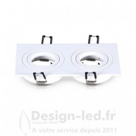 Support de spot rond double blanc Orientable 175 x 93mm