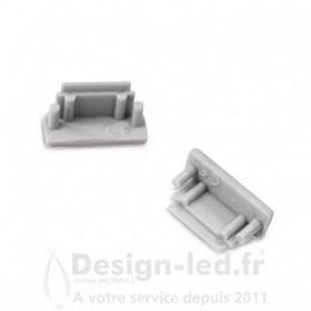 Terminaison gris pour profile led plat X2, miidex, 9867