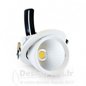 Spot LED remplaçable encastrable orientable et dimmable 230V 5W 400lm 4000K  82mm blanc