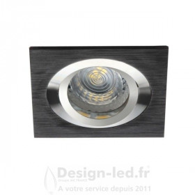 Support plafond SEIDY 90x90 mm noir / aluminium