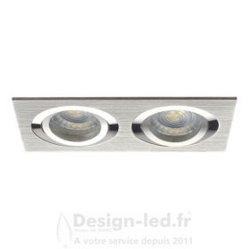 Support plafond SEIDY 170x90 mm aluminium brossé 2 x GU10