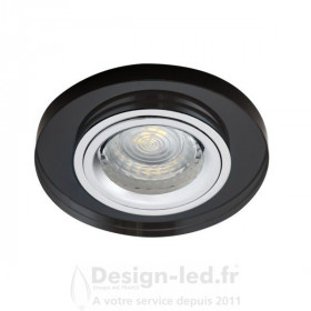 Support plafond MORTA verre noir Ø 90 mm