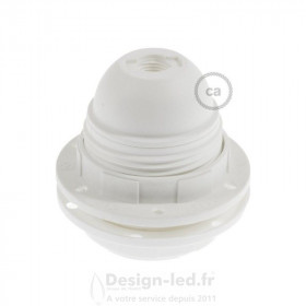 Douille E27 blanc en thermoplastique avec écrou, dla PL27PBTF