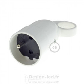 Prise Schuko Confort avec anneau 16A 250V Blanche