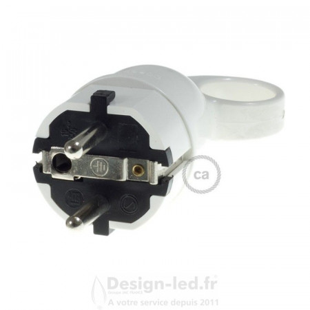 Fiche Schuko Confort avec anneau 16A 250V Blanche, dla ST16A1BI Design-LED 4,00 € Accessoires luminaires