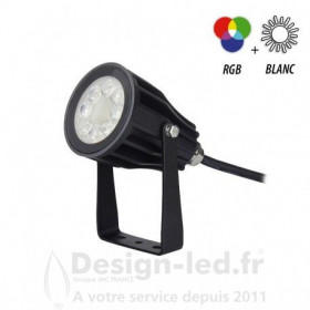 Projecteur Exterieur LED Noir 230V 6W RGB&CCT IP65, miidex 80105