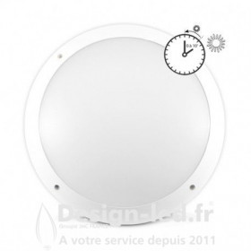 Plafonnier LED Ø300 mm 18W 4500K Détecteur et préavis d’extinction RF, miidex 779010 - FDS