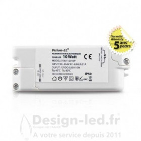 Alimentation pour LED 10W 12V DC, miidex, 7540