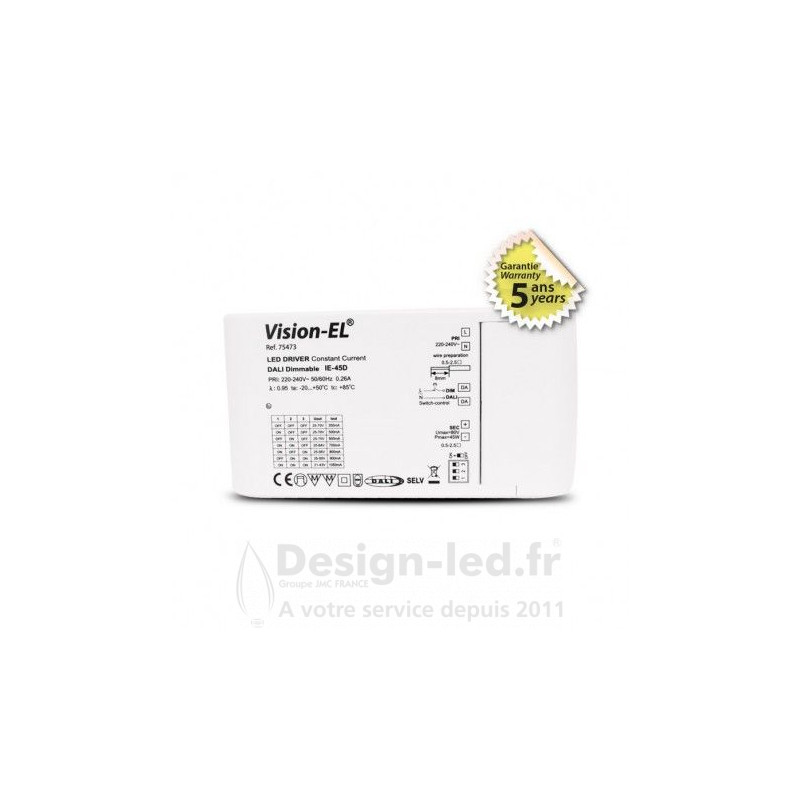https://design-led.fr/ Alimentation pour LED 21-70VDC DALI2 PUSH 43W 350-1050mA, miidex 75473 50,00 € 50,00 €
