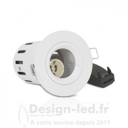 Support de spot BBC rond blanc fixe & douille automatique GU10, miidex 77181 23,50 €