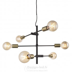 Josefine Suspension Noir mat 6xE27