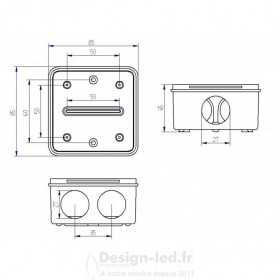 https://design-led.fr/ Boîte de Dérivation Étanche 85x85x45 mm 2,60 € 2,60 € CS69