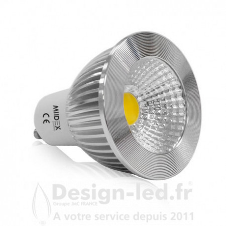 Ampoule LED GU10 Spot 5W 3000K Dimmable Aluminium, miidex 78418 Miidex Lighting 6,30 € Ampoule LED GU10