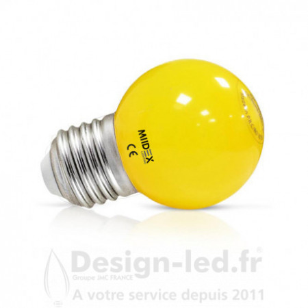 Ampoule LED E27 Couleur Bulb G45 1W Jaune, miidex 7627 Miidex Lighting 2,80 € Ampoule LED E27