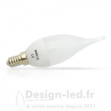 Ampoule E14 coup de vent led 4w 3000k, vision el 74601B promo Vision El 2,50 € -50% Ampoule LED E14