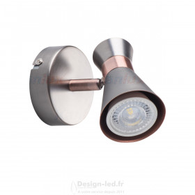 Luminaire mural ou plafonnier MILENO argent / cuivre 1xGU10