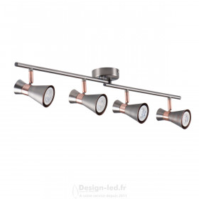 Luminaire mural et plafonnier MILENO argent / cuivre 4xGU10