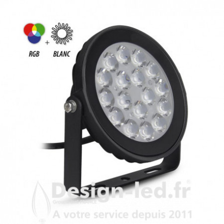 Projecteur Extérieur Noir 230V 9W RGB & Blanc CCT IP66, miidex 80104 121,20 €