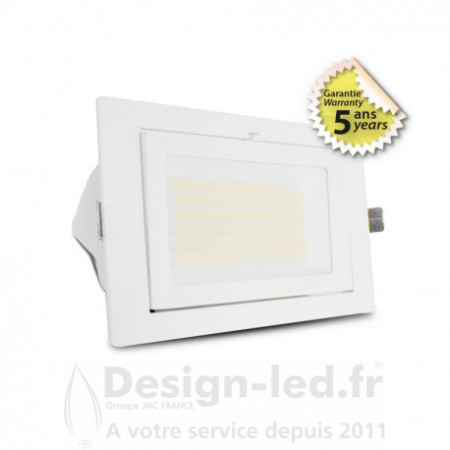 Spot LED Rectangulaire Inclinable avec Alimentation Electronique 32/38W CCT GARANTIE 5 ANS, miidex 76913 Miidex Lighting 120,...