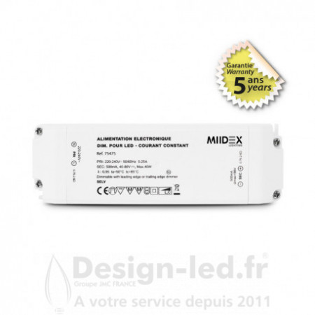 Alimentation pour LED 40-80VDC 40W Dimmable Coupure de phase, miidex24, 75475 Miidex Lighting 40,00 € Driver Led
