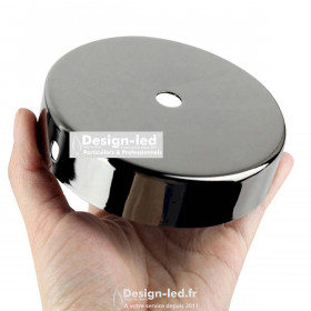 Kit rosace métallique cylindrique à 1 trous Ø 100 style F noir brillant