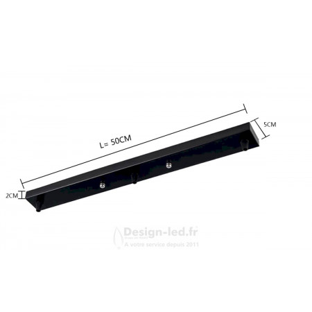 Plaque de plafond 3 trous noir 50 cm, dla C1146 promo Design-LED 22,80 € -70% Suspensions avec ou sans douille