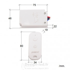 https://design-led.fr/ Interrupteur Simple avec Contrôle Télécommande RF - 30m 27,30 € 27,30 € P01040