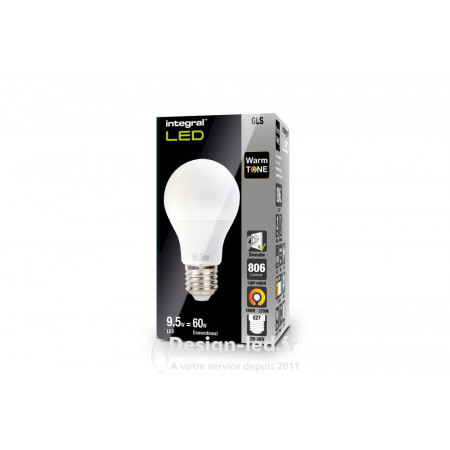 Ampoule E27 WARMTONE led 9.5w dimm. 1800-2700k, Intégral led ILGLSE27DC069 promo 6,80 € -50%