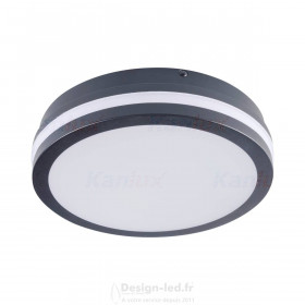 Plafonnier BENO LED Ø220 18w 4000k IP54 graphite, kanlux 33348