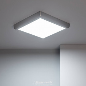 Plafonnier LED Saillie Carré Silver 24w 3000k