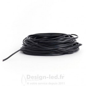Câble méplat noir 2 fils 0.75mm vendue au ml, dla EC-220V-1M
