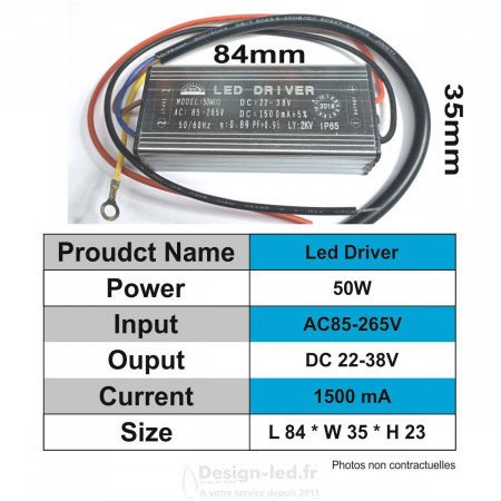 Driver LED IP67 50W 1500mA 22-38V DC, dla A2002 18,70 €