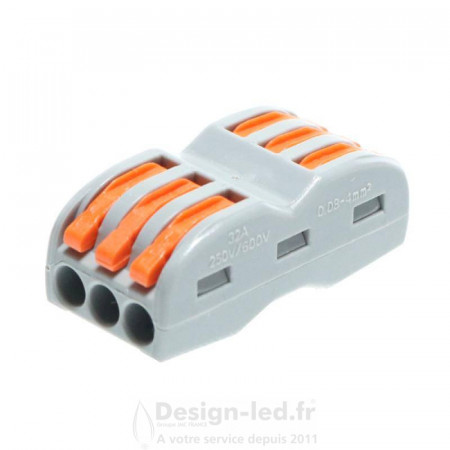 Connecteur Rapide à 3 entées et 3 sorties Jusqu'à 2.5 m² lot de10, LM9055 Design-LED 9,60 € Connecteur rapide & étanches