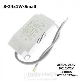 Driver LED 8-24W * 1 - 240 mA / 12-72 VDC, dla A2524
