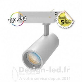 Spot LED sur Rail Blanc 15W FOCUS CCT IRC90 GARANTIE 5 ANS