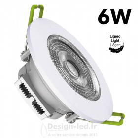 Spot LED rond encastrable orientable 6w 2700k IP20