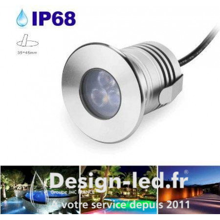 Spot Led encastrable inox 3W 24V 6000K, dla A2561 promo Design-LED 36,00 € -70% Balises LED et spots terrasse