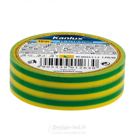 Bande adhésive isolante IT jaune / vert, kanlux 1277 Kanlux 1,60 € Equipement électrique